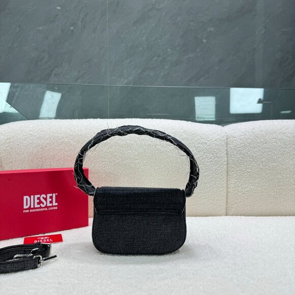 Diesel Black Ripped Denim Shoulder Bag - Picture 2 of 9